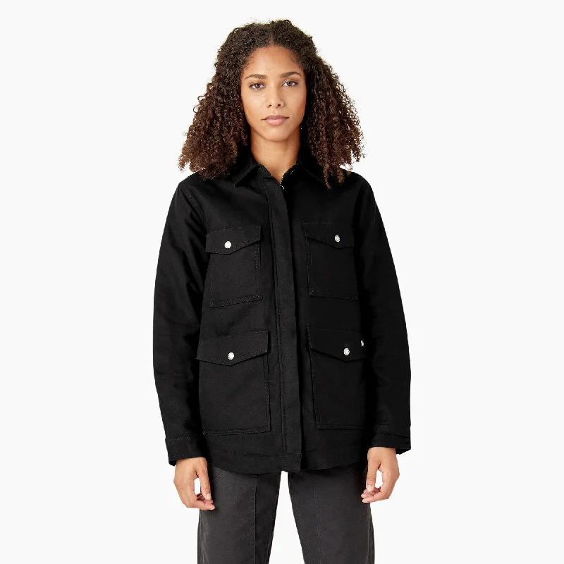 Classic And Versatile Thin Design Dickies Women's Sherpa-Lined Duck Chore Coat