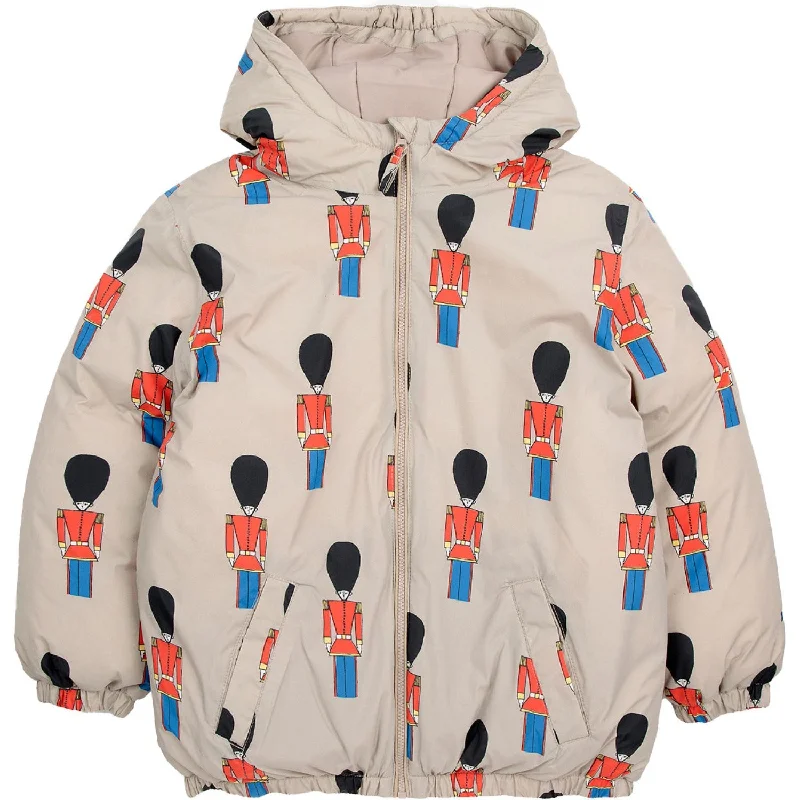 Sports litigation style Bobo Choses Light Brown Little Tin Soldiers All Over Anorak