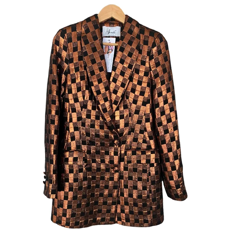 Soft And Comfortable Elegant Design Scribe Rozanna Purcell Bronze and Black Metallic Jacket UK Size 10 BNWT