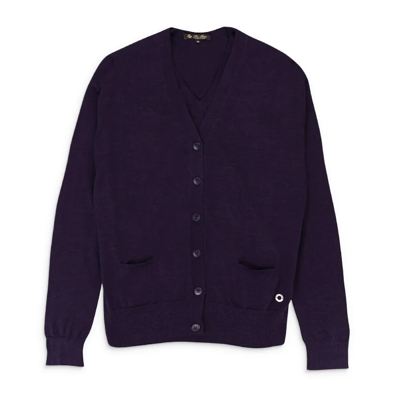 Fashion Design European And American Style CASHMERE SET DARK PURPLE CARDIGAN