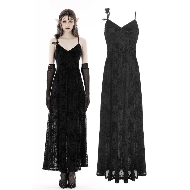 Trendy and versatile Women's Gothic Plunging Floral Slip Wedding Dress