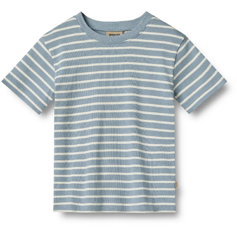 Sports Yoga Style Wheat Ashley Blue Stripe T-shirt Fabian