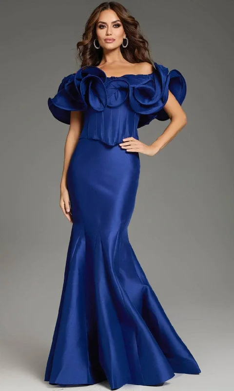 Lively And Youthful Jovani 40324 - Ruffled Detail Off-Shoulder Prom Gown