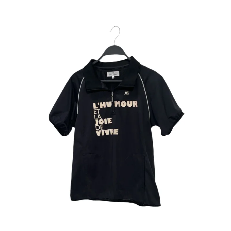 Literary Style Courreges/T-Shirt/40/Cotton/BLK/L'HUMOUR ET LA JOIE DE VIVRE