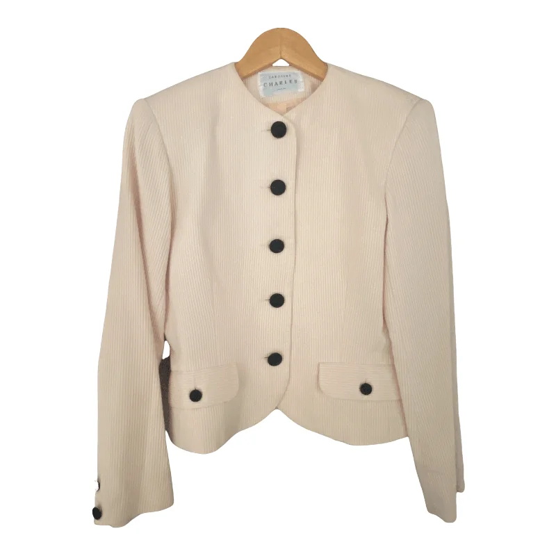 Youthful Street Fashion Romantic Data Caroline Charles Cotton Light Quilted Jacket Peach UK Size 12/14