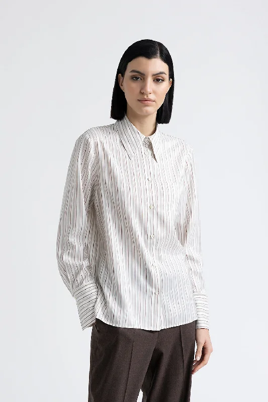 Youthful Street Fashion Age-reducing Style Pure silk shirt