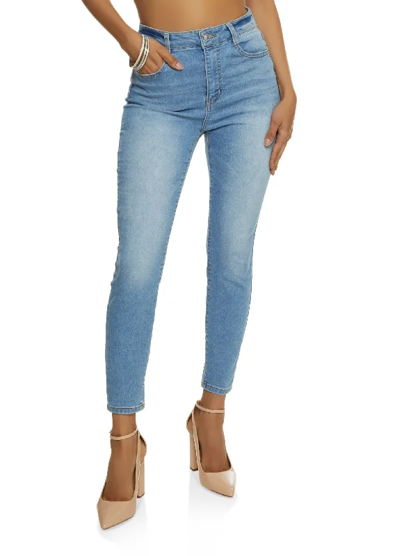 Fashionable and versatile WAX Whiskered High Waist Skinny Ankle Jeans