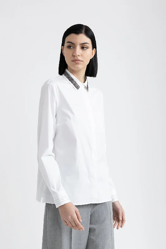 Street Cool Fashion Design Stretch cotton poplin shirt