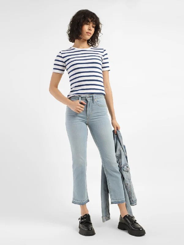 Embroidery Design Thin Design Women's High Rise 724 Straight Fit Jeans
