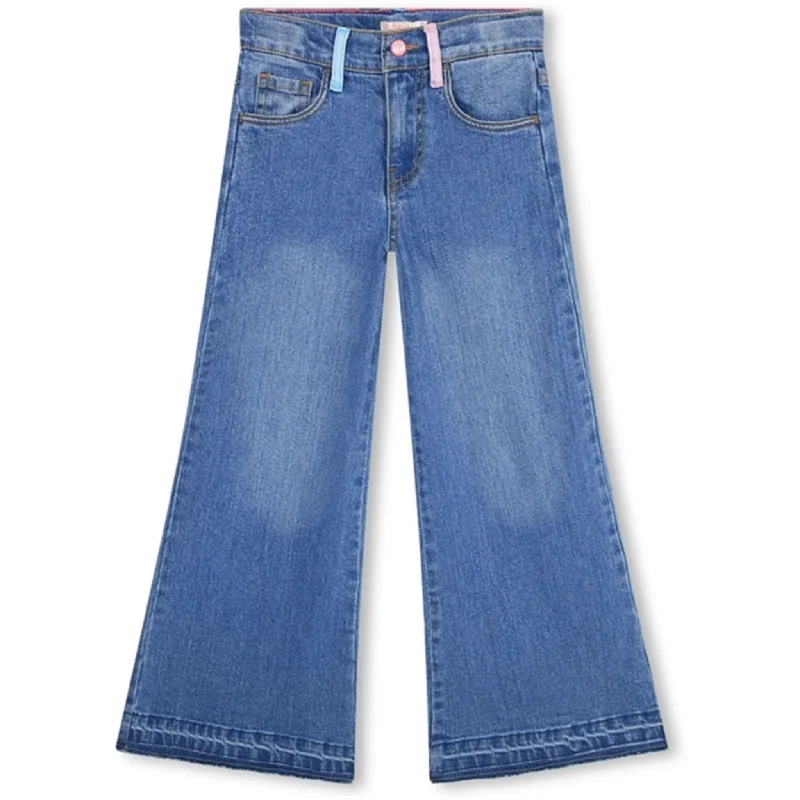 Classic Retro French Style Billieblush Double Stone Bleach Denim Bukser