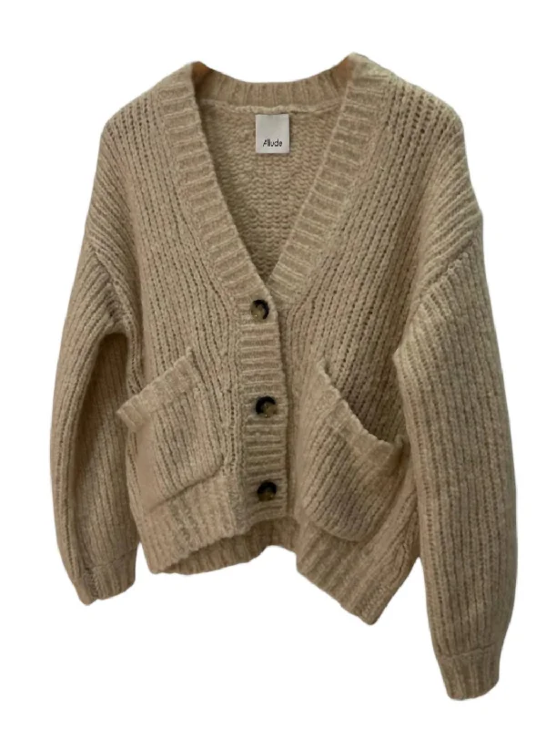 Cute Design Outdoor Trend V-Cardigan 1/1 In Cream