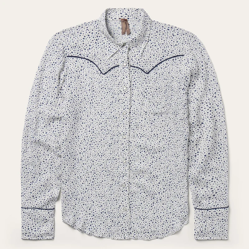 Noble And Elegant Wearable At Home Or Out Stars Print Western Shirt