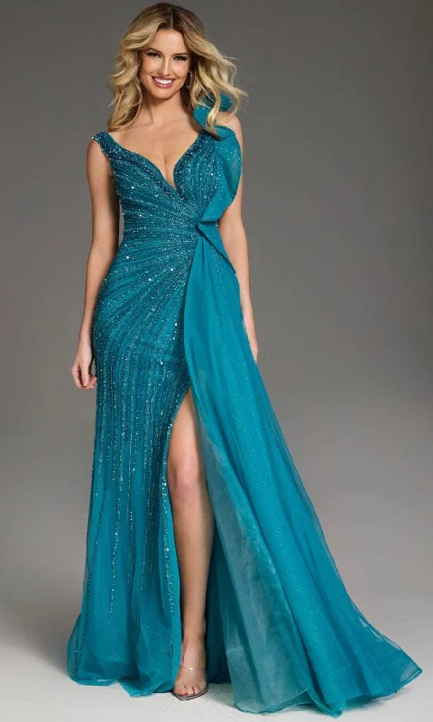 Youthful Street Fashion Jovani 44846 - Sleeveless Bead Embellished Prom Gown