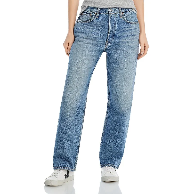 Personalized Clothing Sports Fashion RE/DONE Womens Faded Denim Straight Leg Jeans