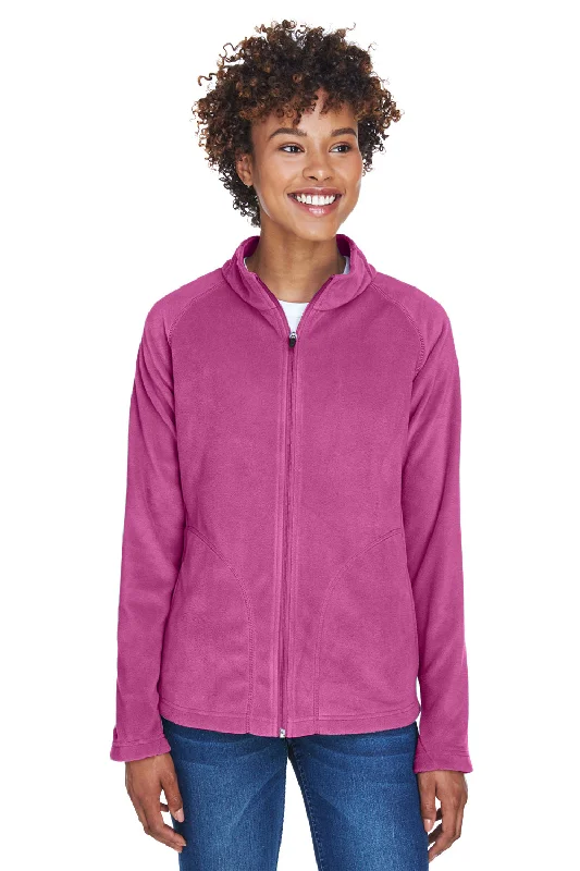 Boutique display Team 365 Womens Campus Pill Resistant Microfleece Full Zip Jacket - Charity Pink