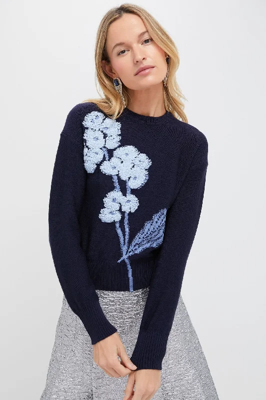Sports And Leisure Avant-garde Design Bright Indigo Cropped Jumper