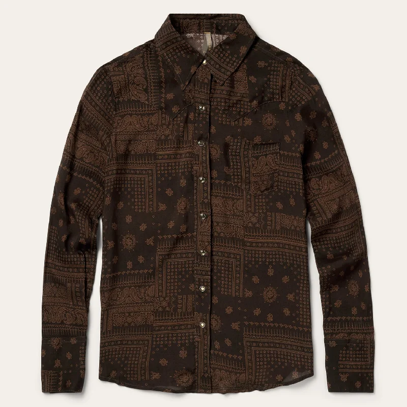 Classic Style Casual Style Patchwork Bandana Print Shirt