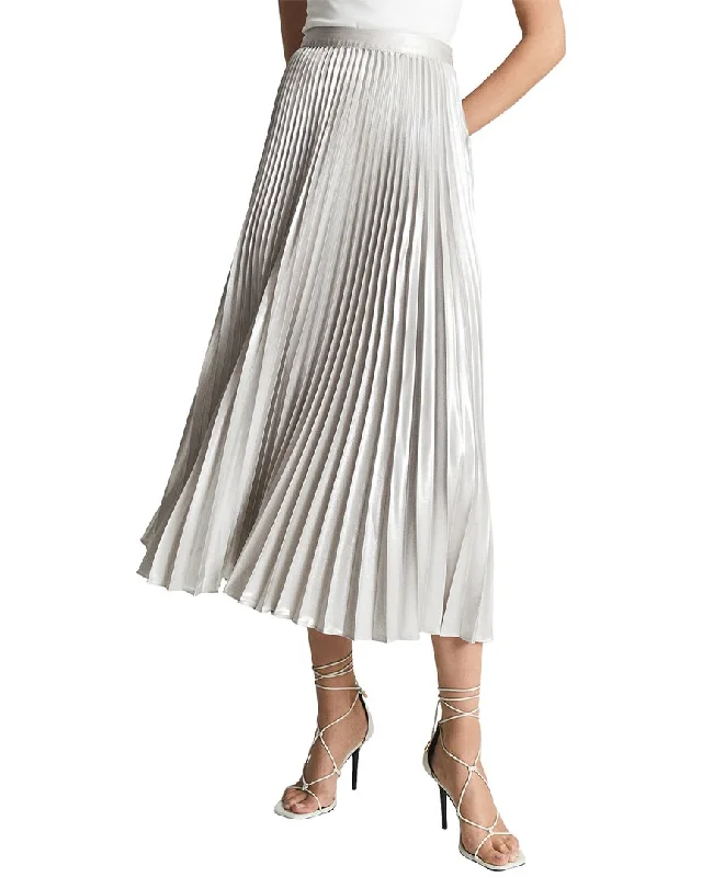 Personalized Series Youthful Reiss Elle Metallic Pleat Skirt
