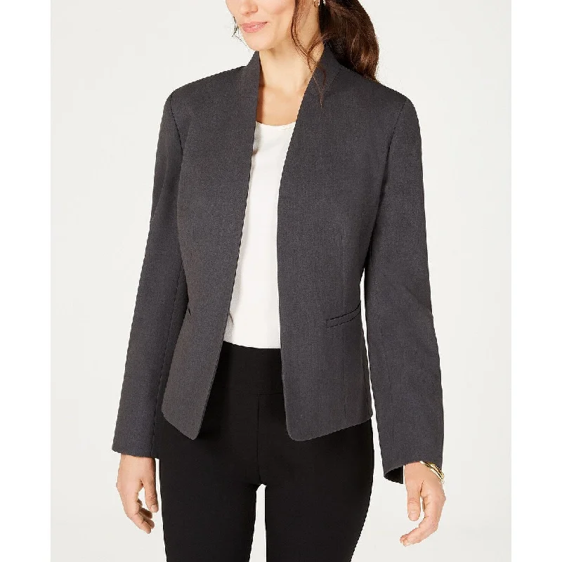 Fashionable Prints College Style Nine West Women's Open-Front Blazer Dark Gray Size Small Fashionable Prints College Style Nine West Women's Open-Front Blazer Dark Gray Size Small