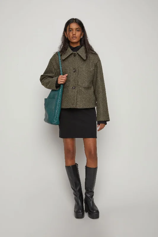 Unique Prints Versatile Items COLLARED SHORT JACKET