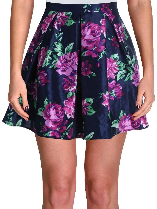 Fresh And Capable Lazy Home Juniors Womens Floral Mini A-Line Skirt