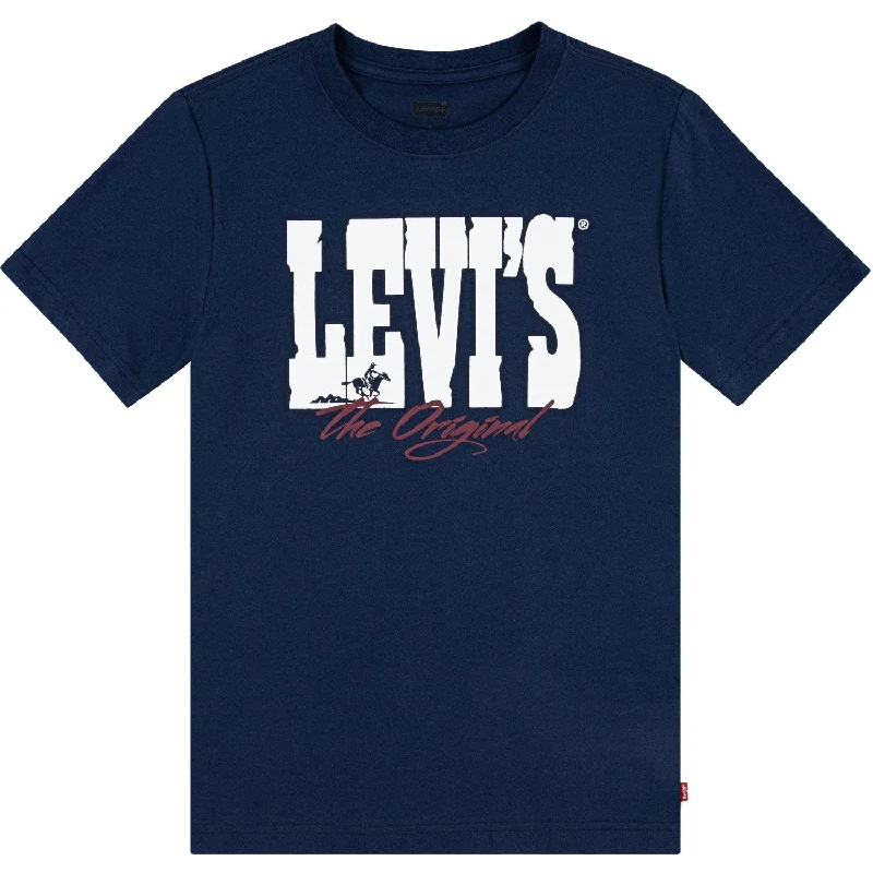 Exquisite Embroidery Sports Fashion Levi's BLUE Yee Haw T-Shirt