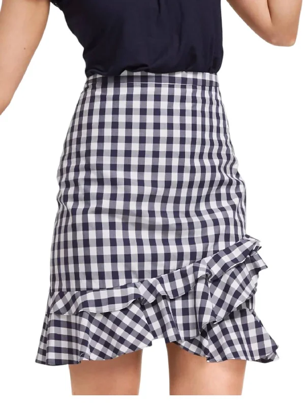 Multifunctional Style Boutique Recommendation Dolly Check Flutter Skirt In Nassau Navy Multi Multifunctional Style Boutique Recommendation Dolly Check Flutter Skirt In Nassau Navy Multi