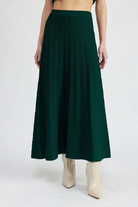 Personalized print Sigrid Midi Skirt In Forest Green