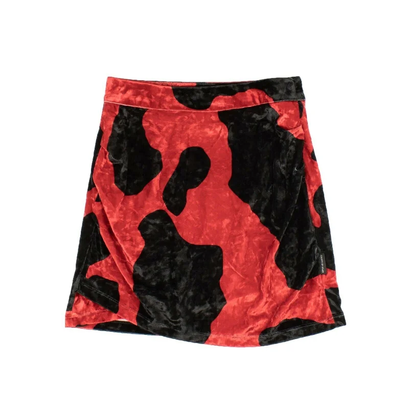 Elegant And Charming Trendy Items Marcelo Burlon Red & Black Velvet Ladybug Mini Skirt Elegant And Charming Trendy Items Marcelo Burlon Red & Black Velvet Ladybug Mini Skirt