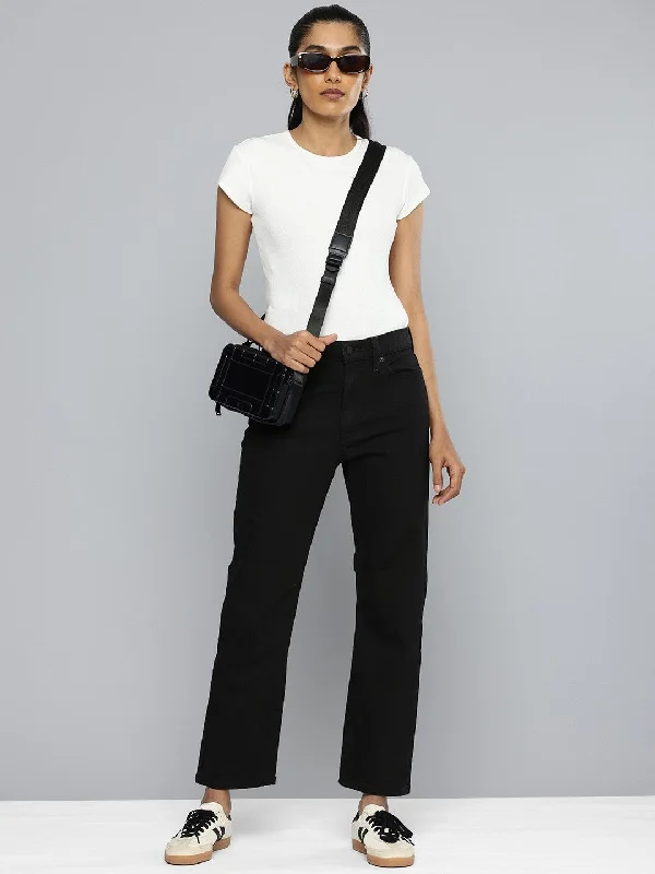 Retro Prints Noble And Elegant Women's Mid Rise Wedgie Straight Fit Jeans