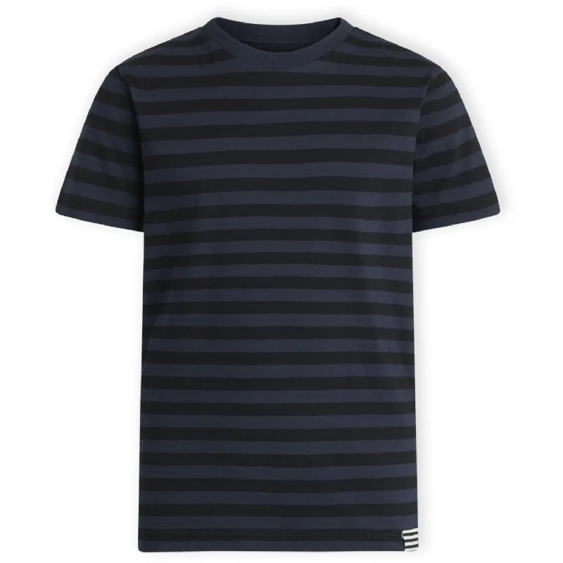 Sports And Leisure Simple Solid Color Mads Nørgaard Navy/Black Organic Midi Thorlino T-shirt Sports And Leisure Simple Solid Color Mads Nørgaard Navy/Black Organic Midi Thorlino T-shirt