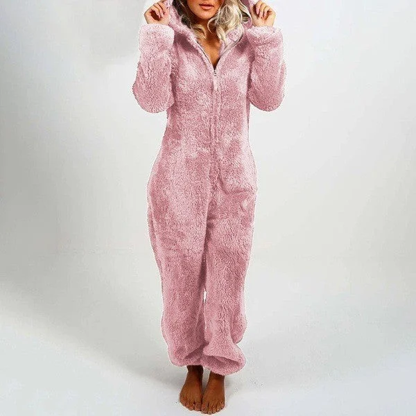 Fashion Selection Versatile Items Plus Sizes Women Fleece Jumpsuits Sleepwear