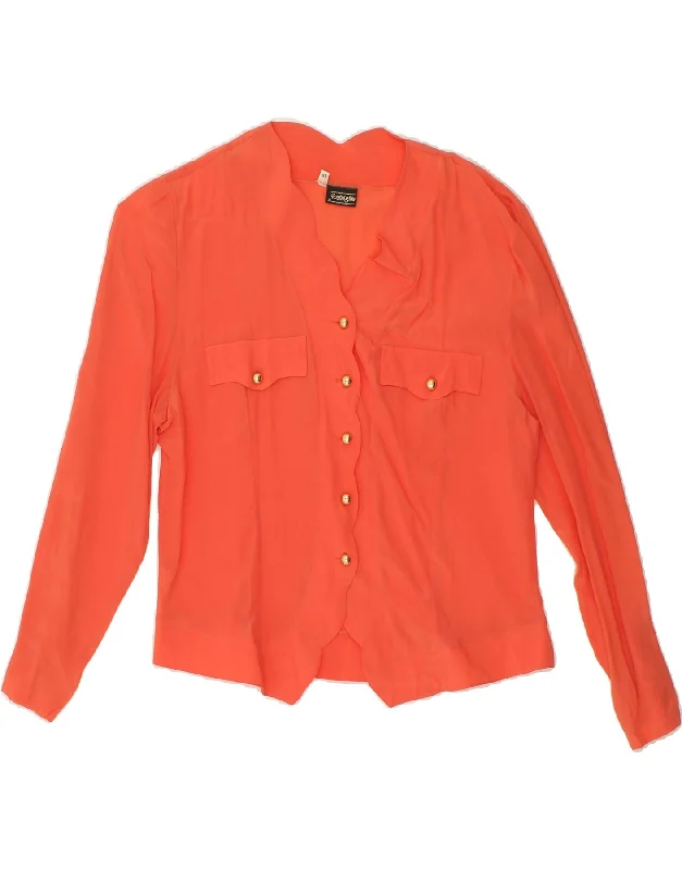 Elegant Design Comfortable And Cold-proof VINTAGE Womens Shirt Blouse IT 46 Large Red Acetate