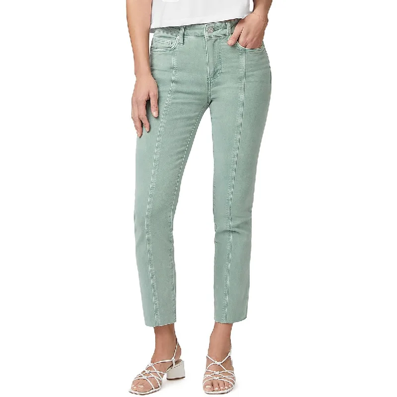Elegant And Charming Fashionable Items Paige Womens Cindy Raw Hem Denim Straight Leg Jeans