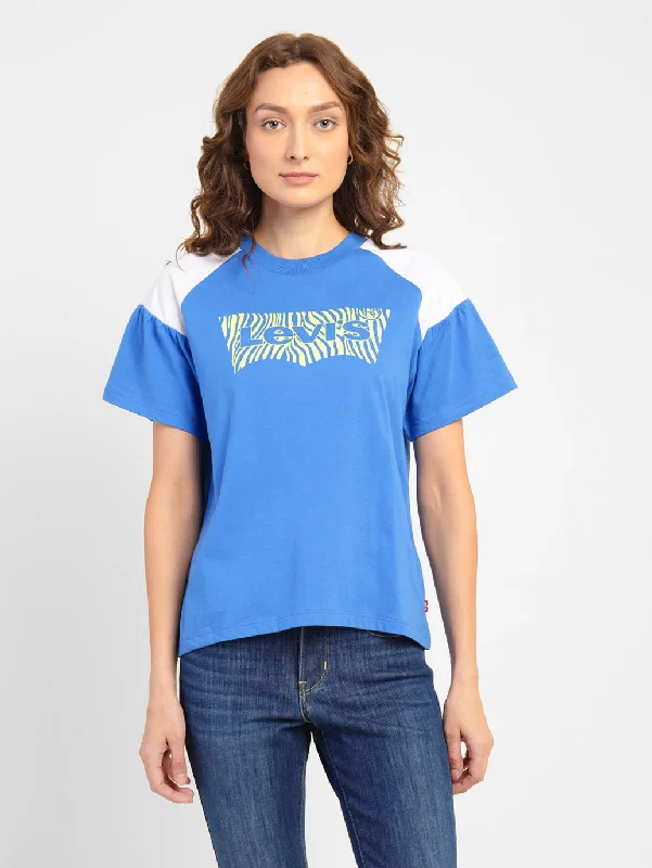 Spring Fashion Comfortable And Cold-proof Women's Brand Logo Crew Neck T-shirt
