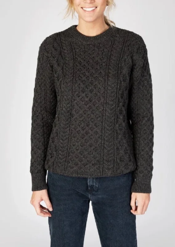 Must-have For Fashion British Style IrelandsEye Women's Aran Sweater | Graphite
