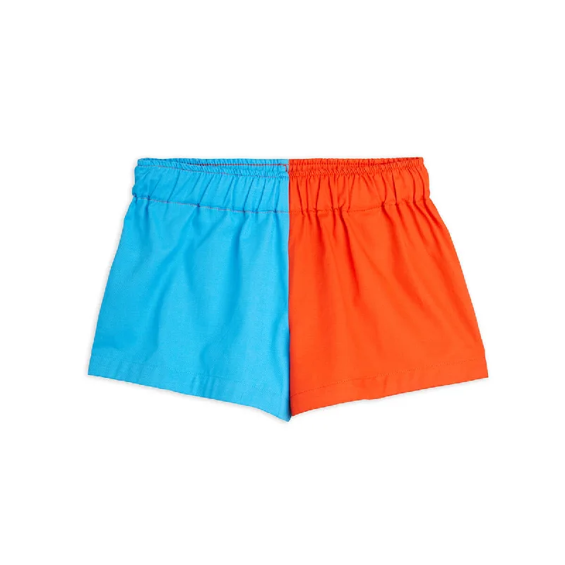 Renaissance Style Two Tone Woven Shorts in Red / Blue by Mini Rodini