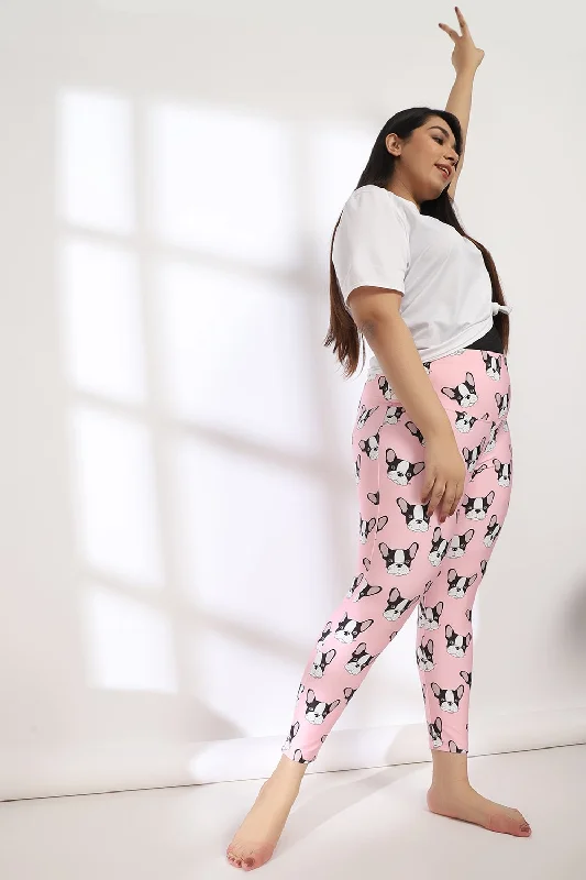 Practical Style Fashionable Items French Bulldog Tummy Shaper Printed Leggings