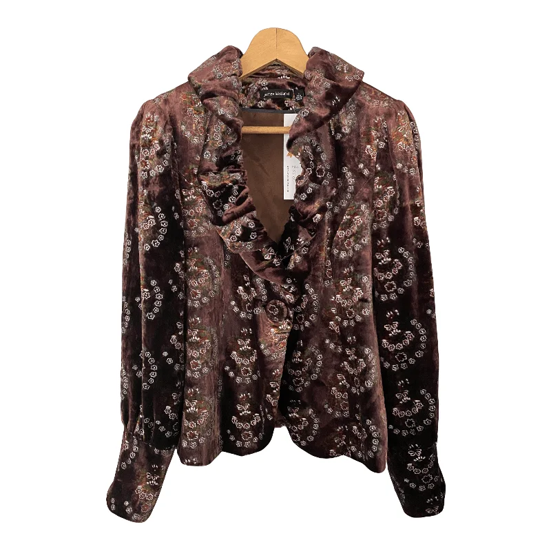 Printed Patterns Soft And Comfortable James Lakeland Floral Pattern Velvet Jacket Bronze UK Size 14