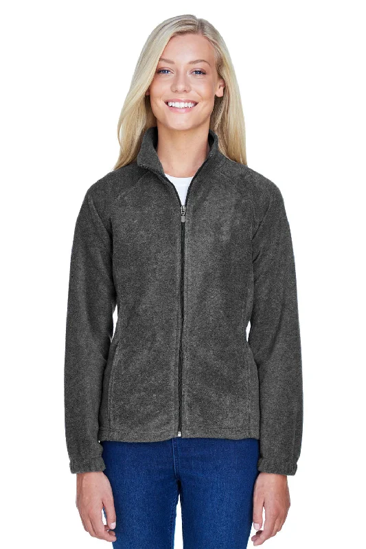 Elegant Style Harriton Womens Pill Resistant Fleece Full Zip Jacket - Charcoal Grey