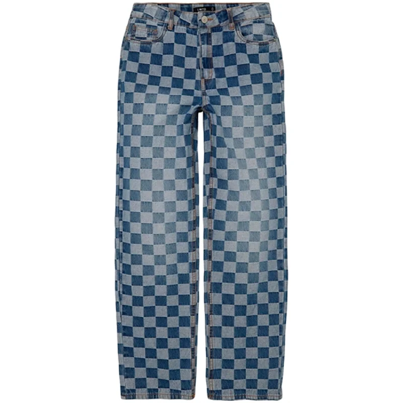 Warm Atmosphere Body Design Name it Medium Blue Denim Checkizza Straight Jeans