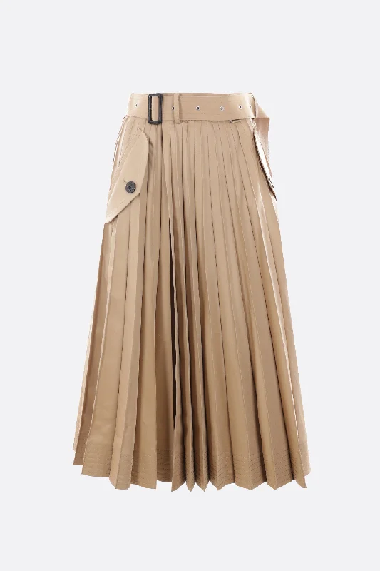 Knowledge And Elegance gabardine pleated skirt