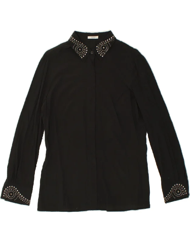 Romantic Data Youthful MARIELLA BURANI Womens Shirt Blouse UK 12 Medium Black