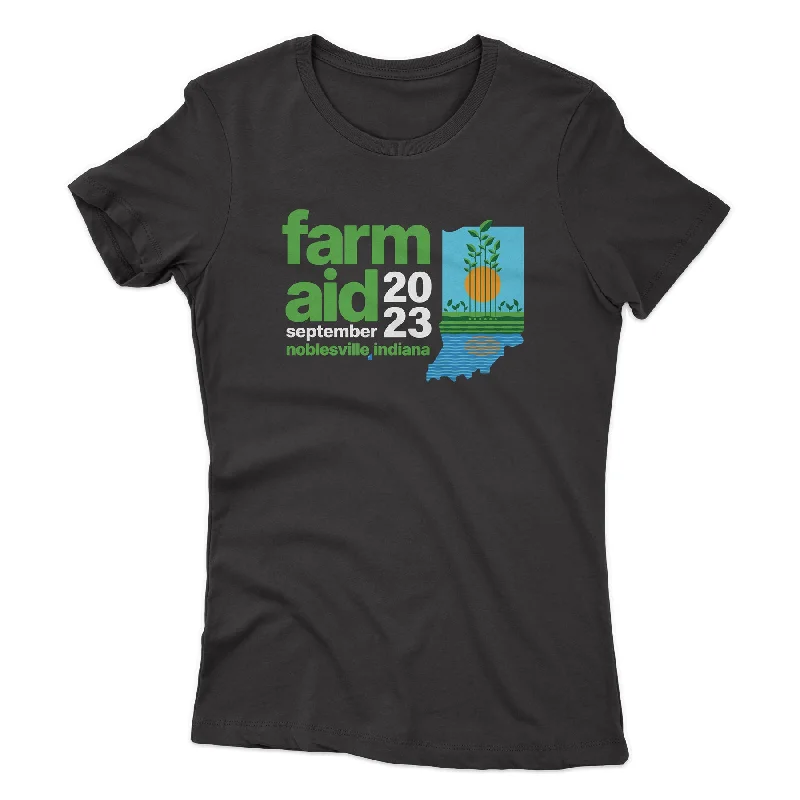 Exclusive Customization Unique Design Farm Aid 2023 Women's Festival Logo Tee – Black Exclusive Customization Unique Design Farm Aid 2023 Women's Festival Logo Tee – Black
