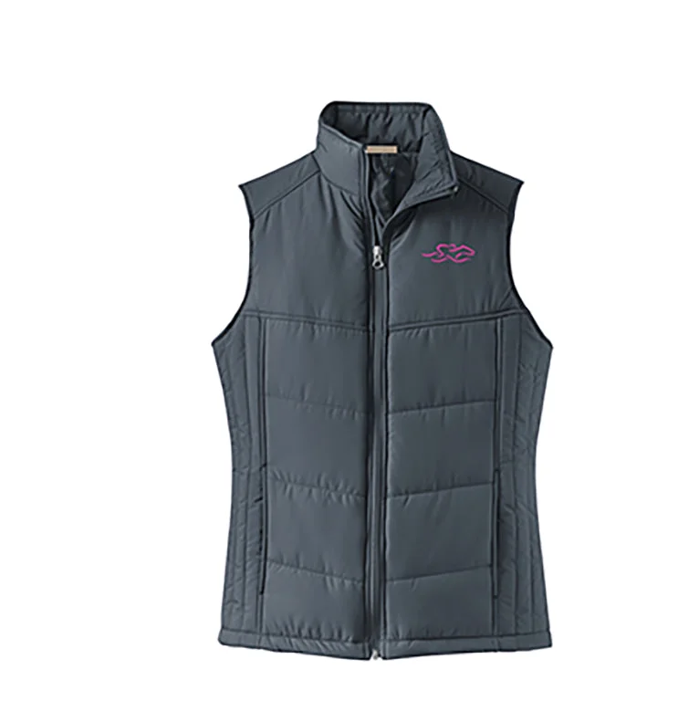 Design Perception Equestrian Inspired Quilted Vest-Slate