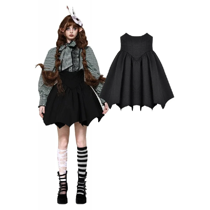 Basic Version Sports Design Women's Gothic Lolita Batwing High-waisted Short Skirt