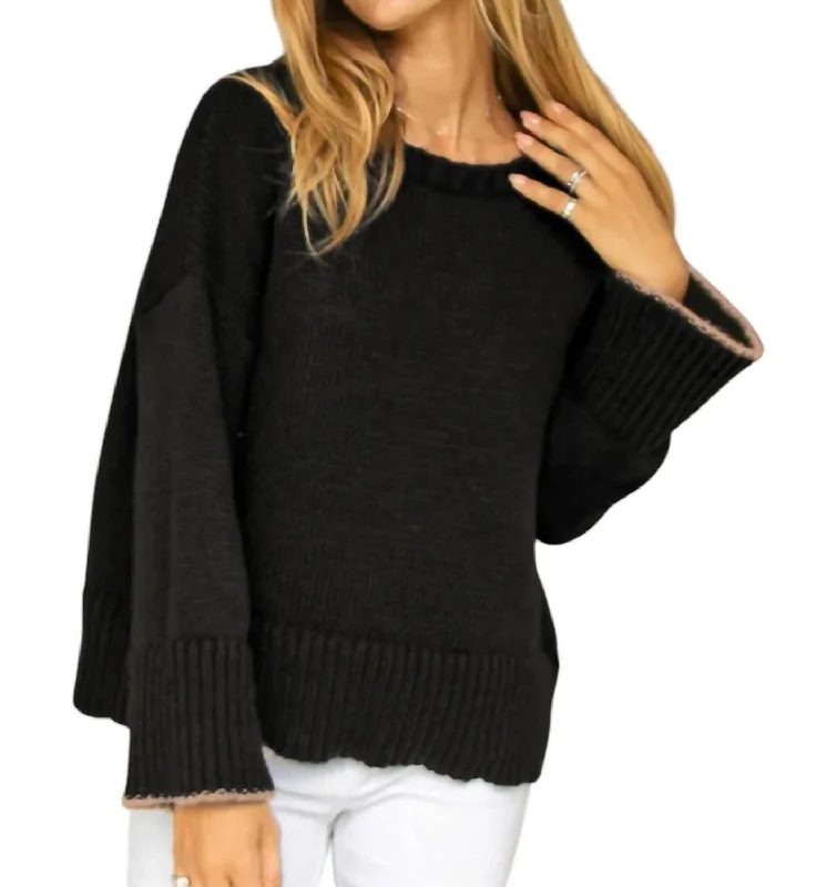 Sports suit style Jules Chunky Sweater In Black