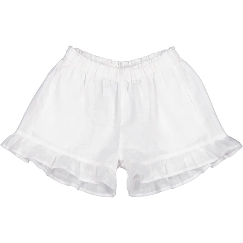 Warm Atmosphere Simple Matching MarMar White Pala Frill Shorts