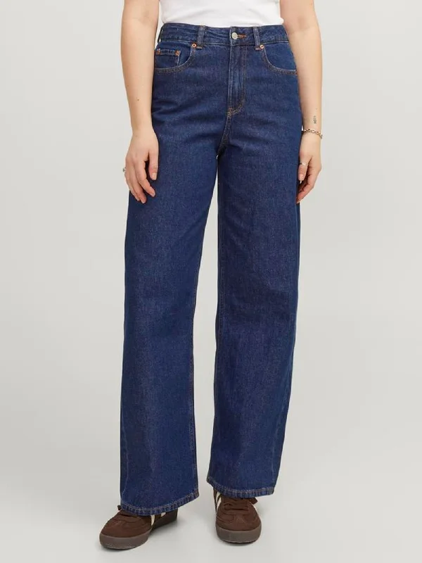Soft And Comfortable Double-sided Wear Tokyo Wide Dark Blue Denim Jeans