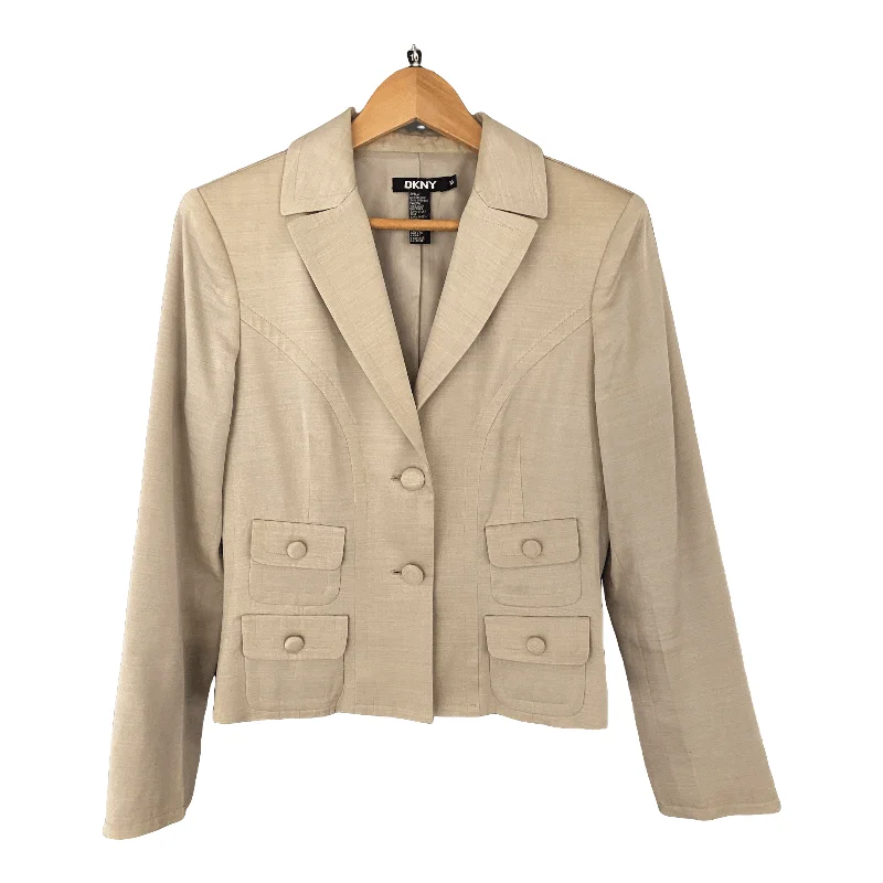 Fashionable Items Classic Series DKNY Silk Mix Jacket Cream Single Breasted Size 10